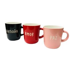 Caneca Desejos 170ml Paz Gratidão Amor
